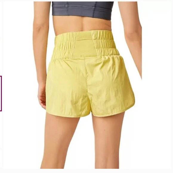 Free People Movement The Way Home Shorts Women's Large Pomelo Yellow High Waist - Picture 3 of 15